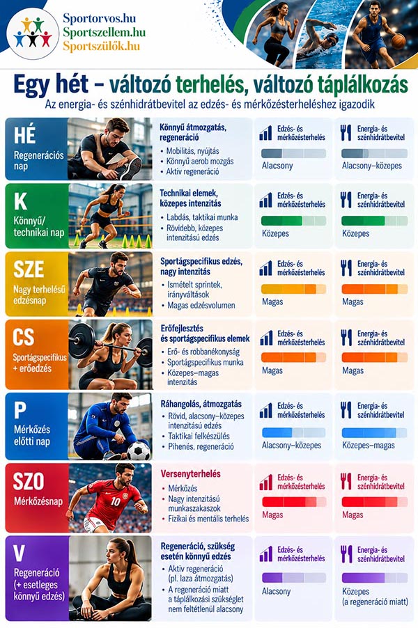 Csapatsportolók táplálkozása – hogyan kell enni egy edzés- és mérkőzéshéten?