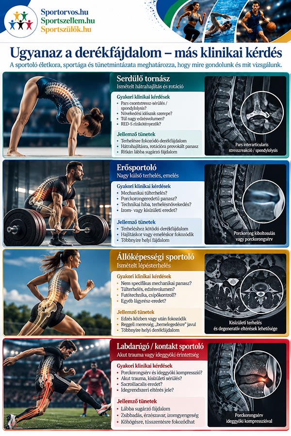 Derékfájdalom sportolóknál – okok, kivizsgálás, rehabilitáció és visszatérés a sportba