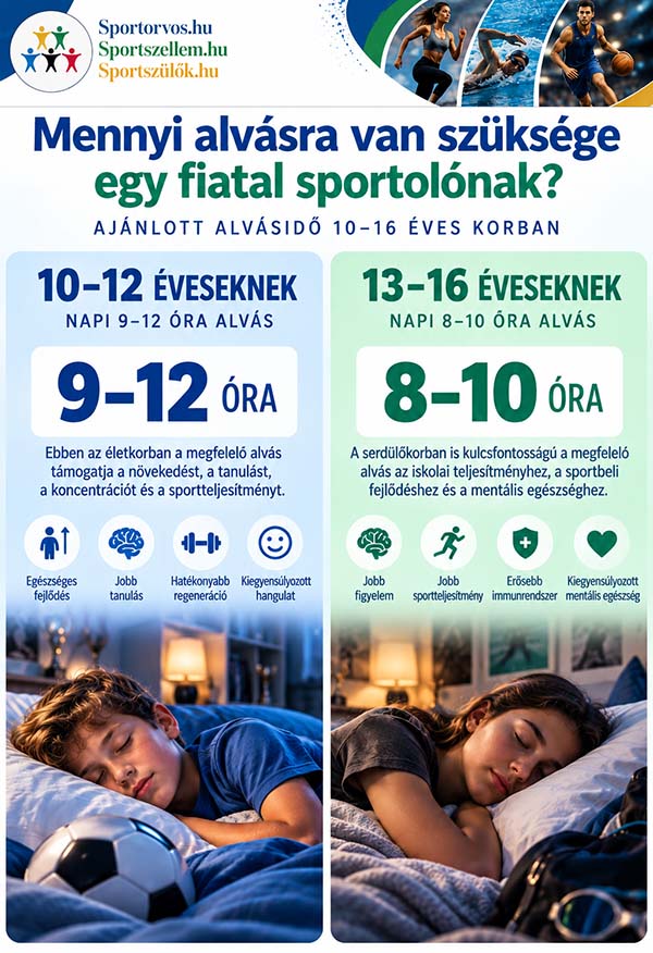 Mennyi alvásra van szüksége egy 10–16 éves sportolónak?