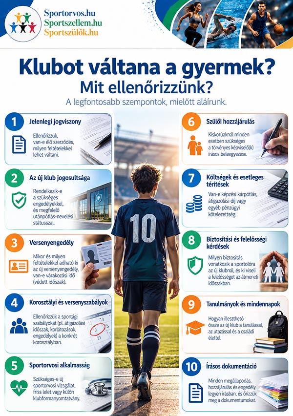 Utánpótlás-sportolók átigazolása – szerződés, klubváltás és nevelési költségtérítés